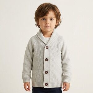 Inextenso Gray Shaw Collar Knit Cardigan Toddler Boy - Size 18M